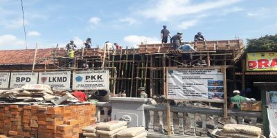 proses pengecoran lantai 2 gedung balai kemasyarakatan
